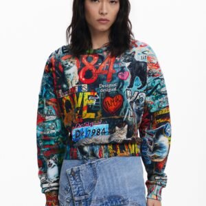 Graffiti-sweatshirt - BLACK - XS
