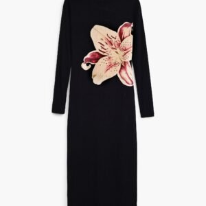 Lange orchidee jurk - BLACK - S