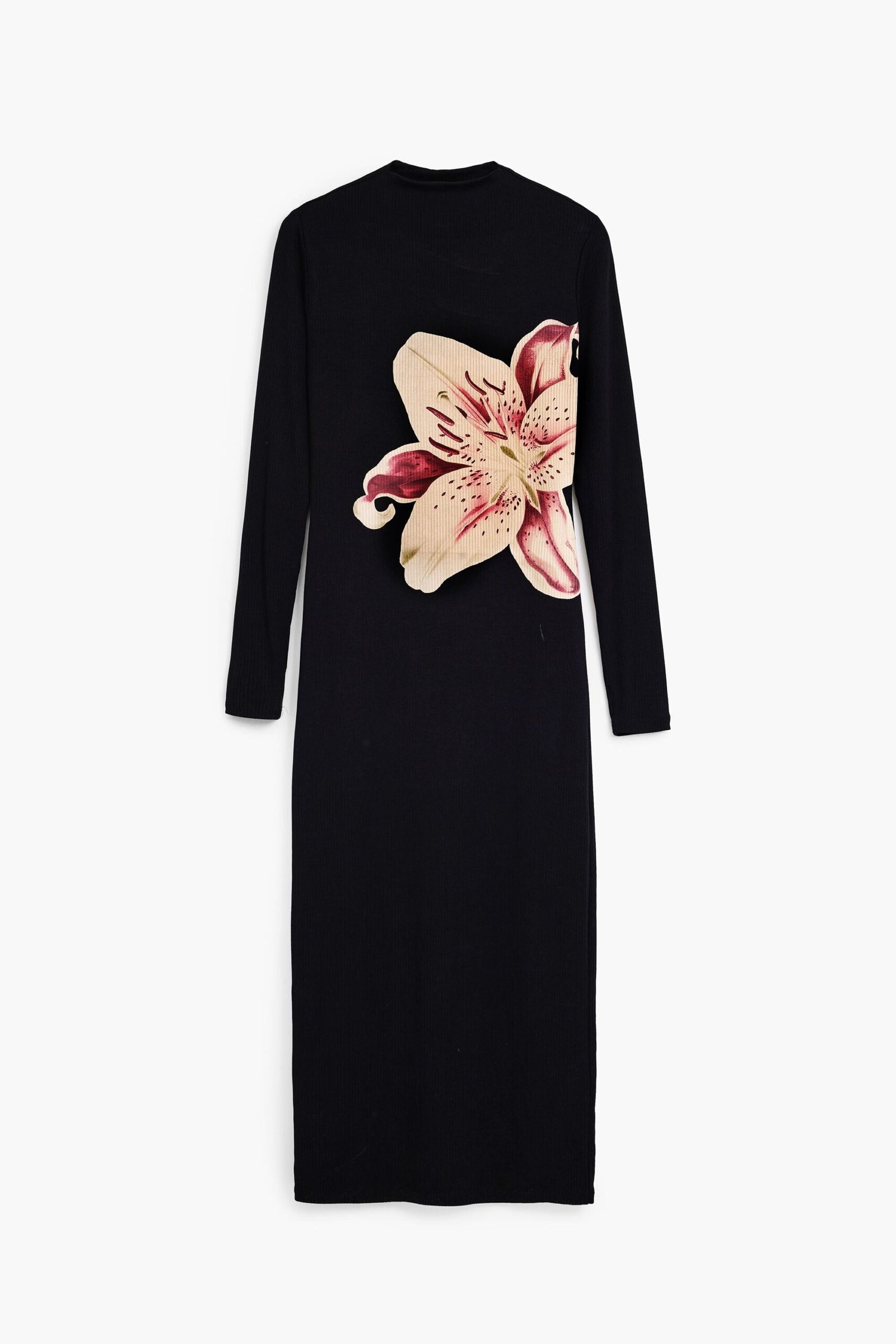 Lange orchidee jurk - BLACK - S 1 Lange orchidee jurk - BLACK - S