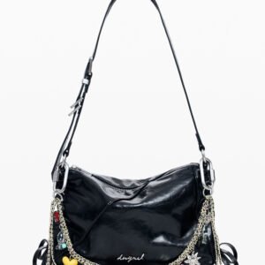 Tas met leerlook - BLACK - U