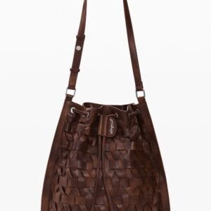 Middelgrote gevlochten gymsack - BROWN - U