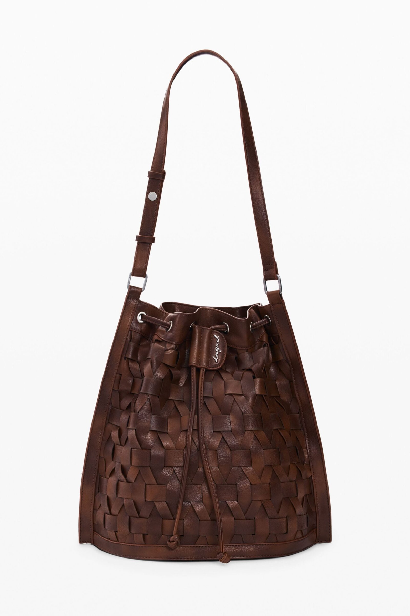 Middelgrote gevlochten gymsack - BROWN - U 1 Middelgrote gevlochten gymsack - BROWN - U
