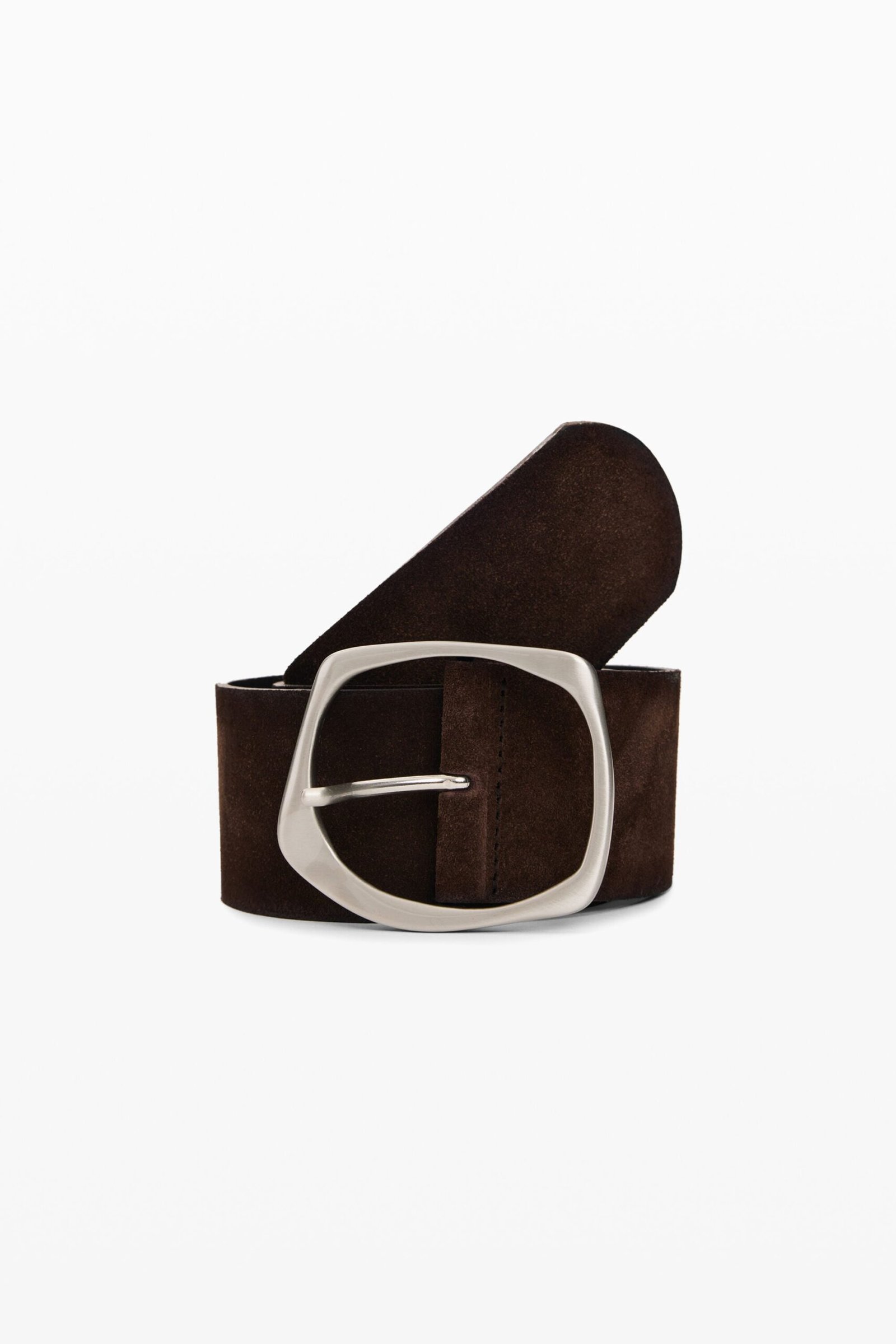 Brede riem van suède leer - BROWN - 85 1 Brede riem van suède leer - BROWN - 85