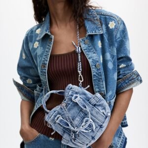 Mini denim schoudertas - BLUE - U