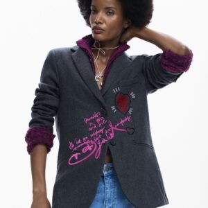 Gecombineerde blazer met capuchon - BLACK - XS