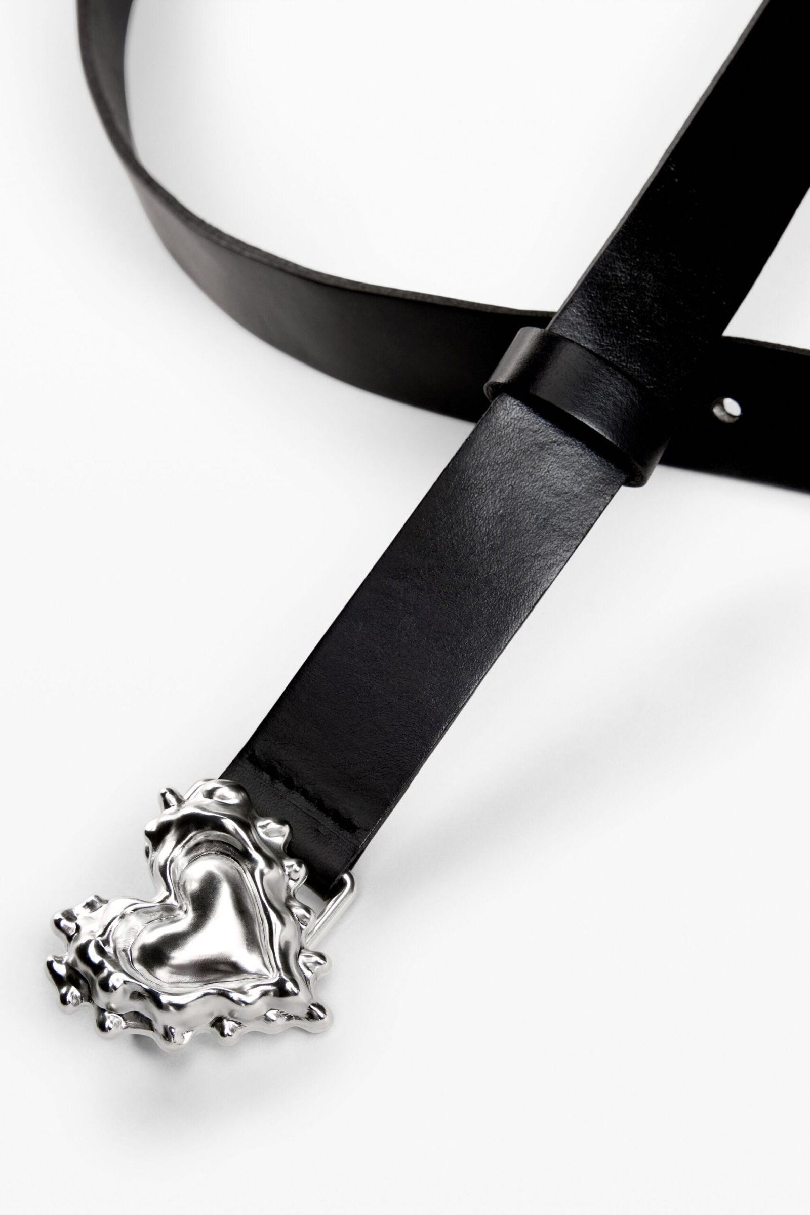 Leren riem met hart - BLACK - 85 1 Leren riem met hart - BLACK - 85