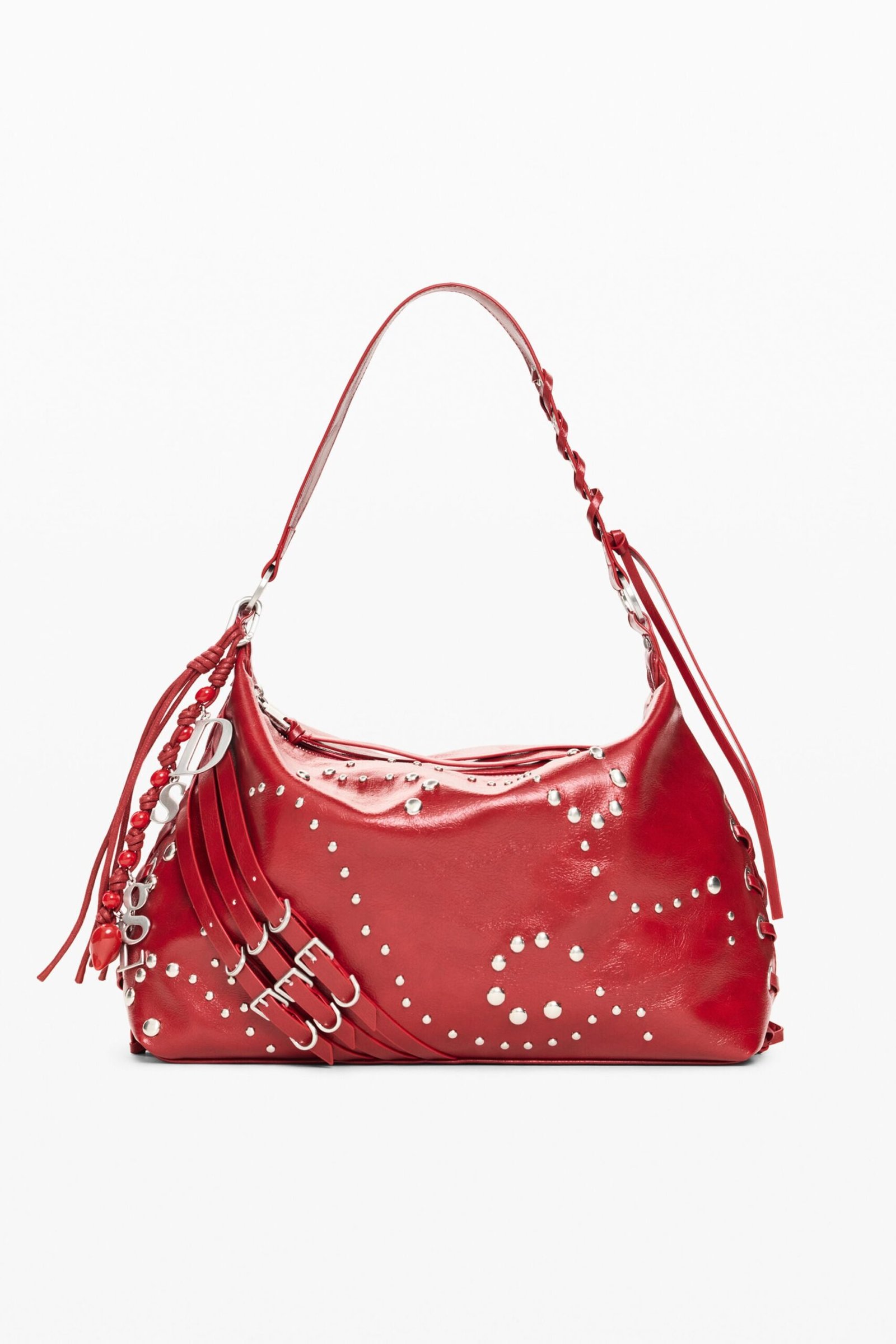 Middelgrote tas met leerlook - RED - U 1 Middelgrote tas met leerlook - RED - U