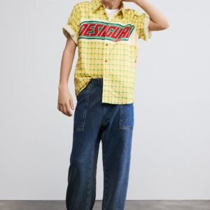 Geruit overhemd met logo - YELLOW - 11/12