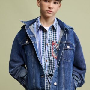 Spijkerjack met capuchon - BLUE - 11/12