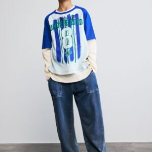 T-shirt met dubbele mouw - BLUE - 13/14