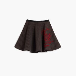 Korte gebreide rok met strepen - BLACK - 11/12