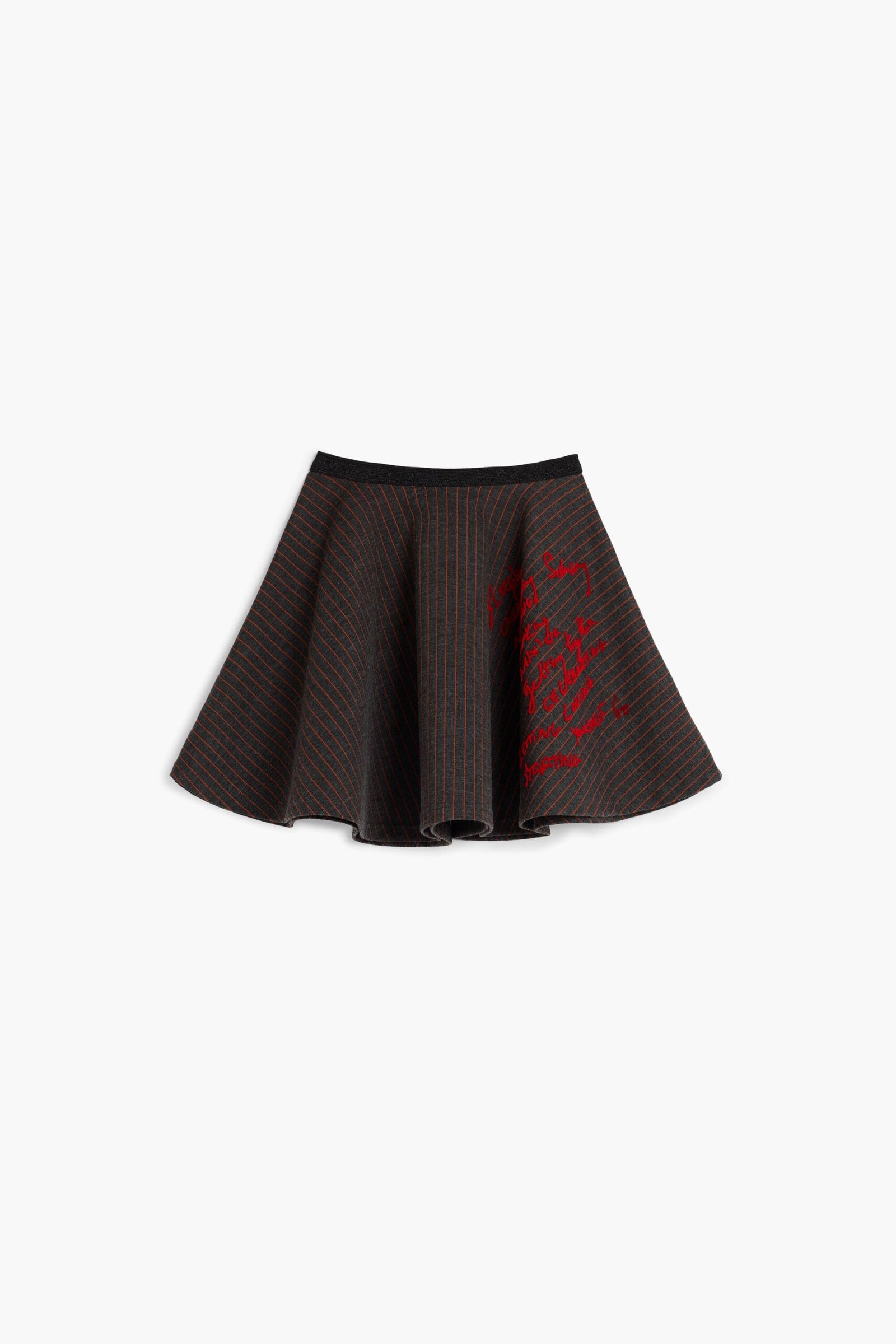 Korte gebreide rok met strepen - BLACK - 11/12 1 Korte gebreide rok met strepen - BLACK - 11/12