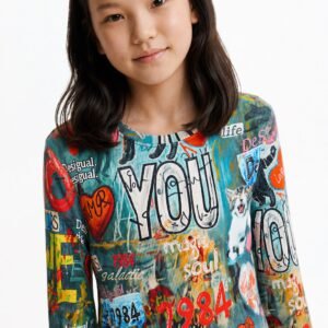 Bedrukt T-shirt met lange mouwen - BLACK - 11/12