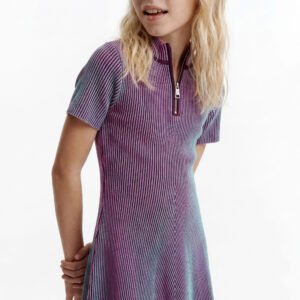 Jurk met hoge hals - RED - 7/8