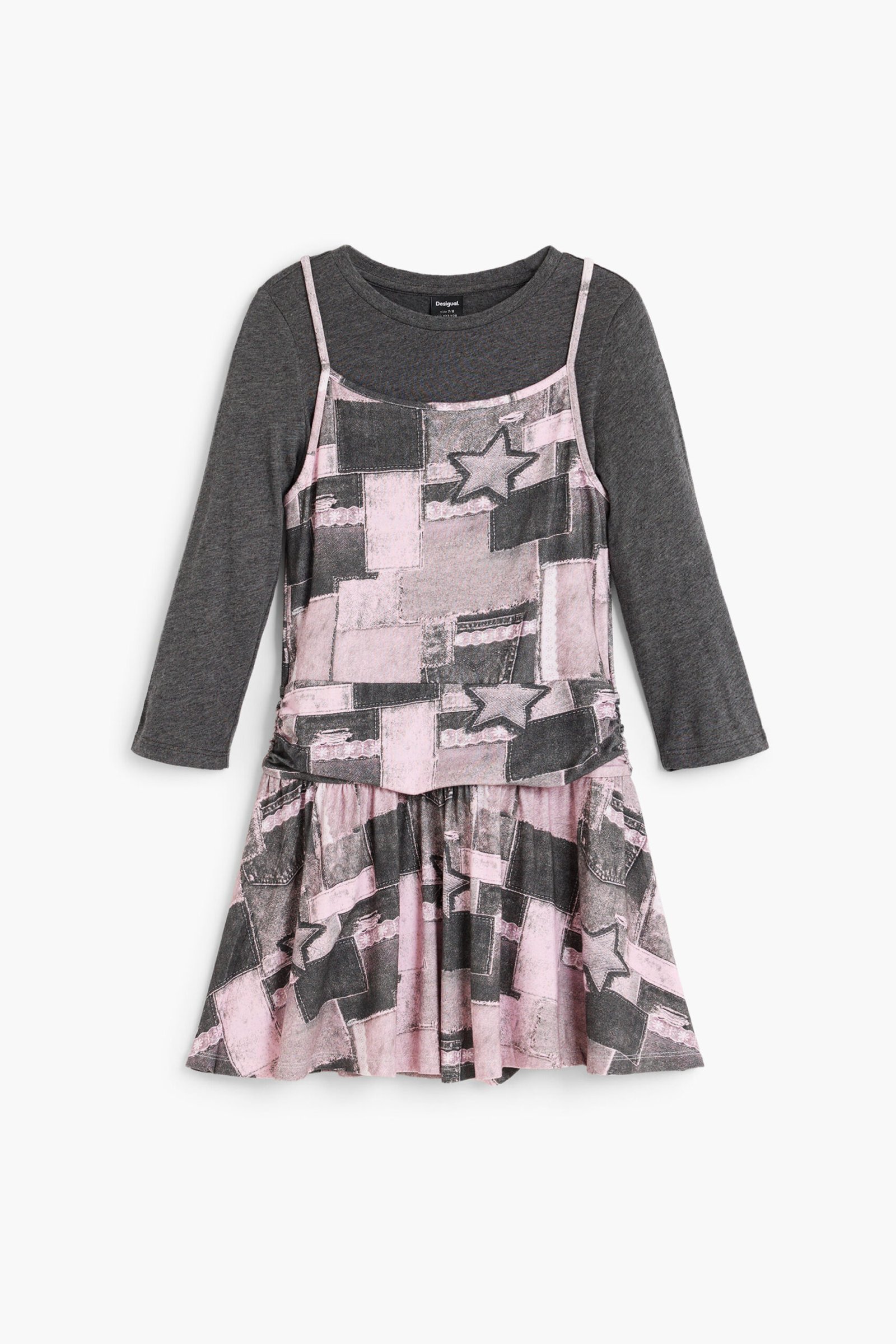 2-in-1 jurk met print - RED - 3/4 1 2-in-1 jurk met print - RED - 3/4