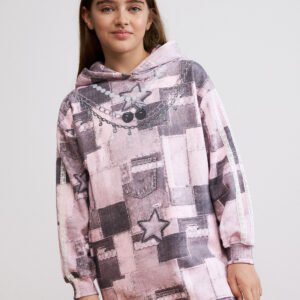 Sweatjurk met ster - RED - 5/6