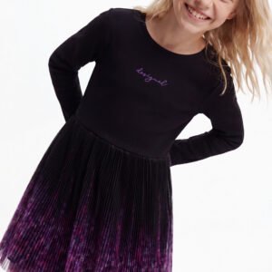 ASYMMETRISCHE JURK MET PRINT - BLACK - 3/4