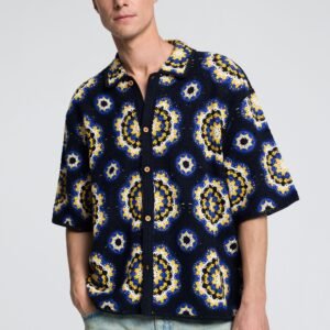 Gehaakt shirt - BLUE - XL