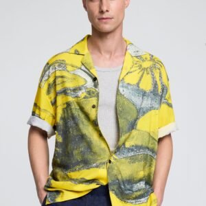 Geruit bedrukte blouse - YELLOW - M