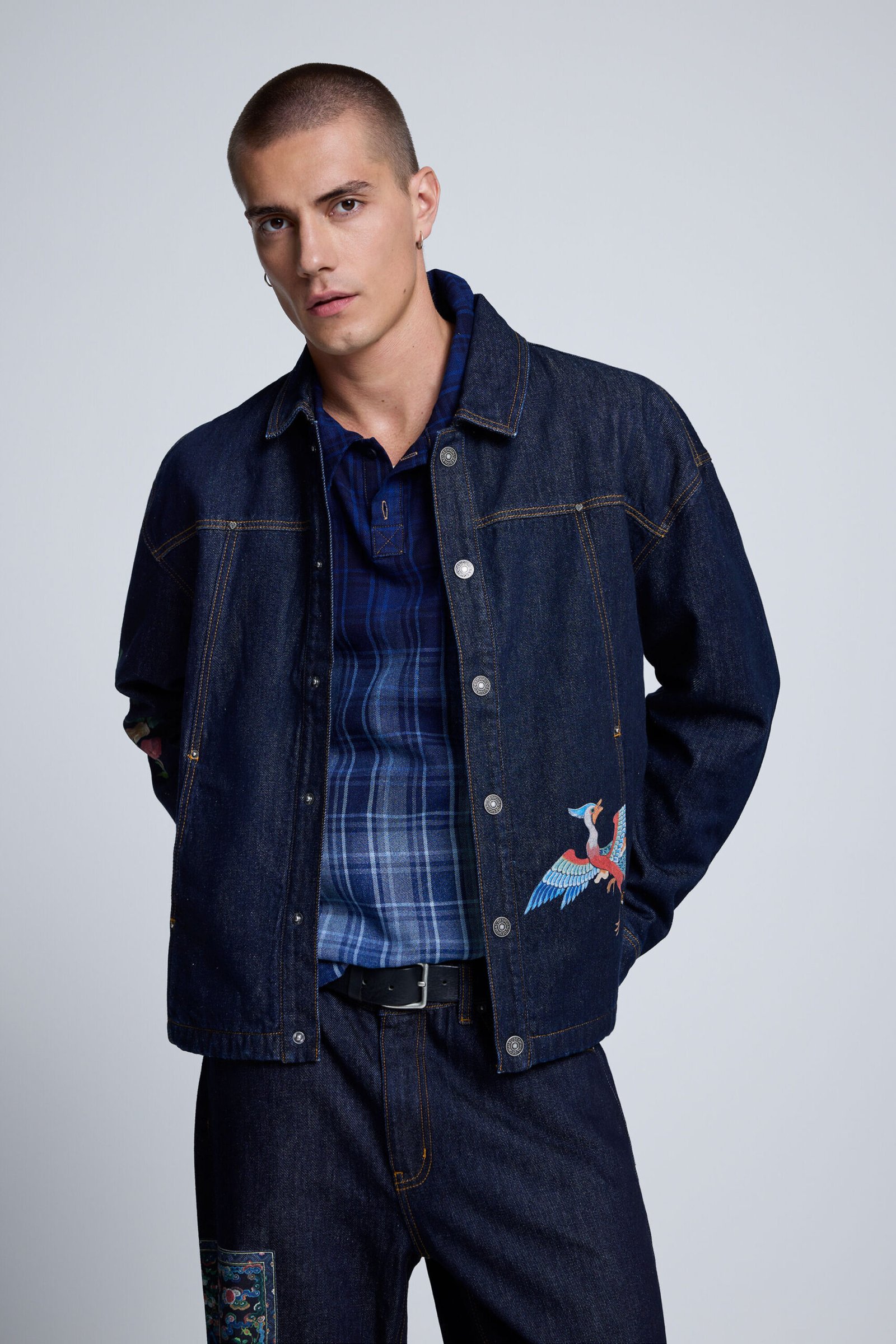 Bedrukte jas 100% katoen - BLUE - L 1 Bedrukte jas 100% katoen - BLUE - L