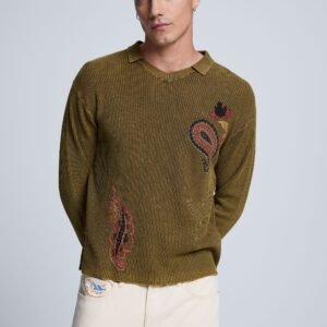 Bedrukte polotrui - GREEN - L