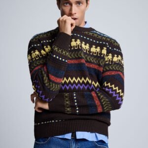 Trui met robotranden - BROWN - L