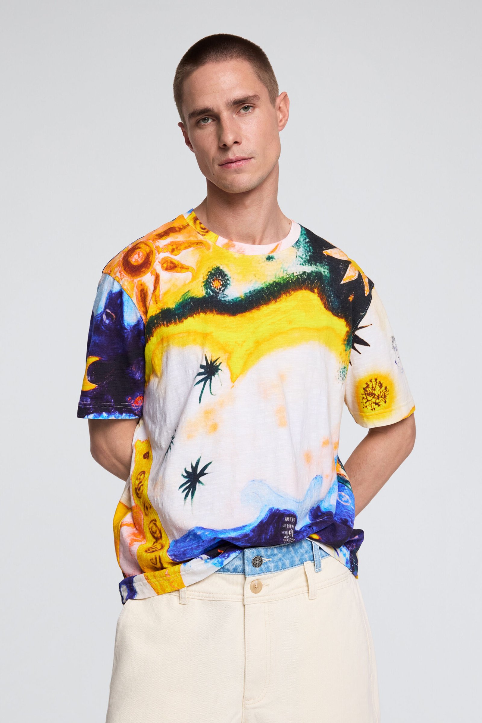 T-shirt met kosmosprint - BLUE - XS 1 T-shirt met kosmosprint - BLUE - XS