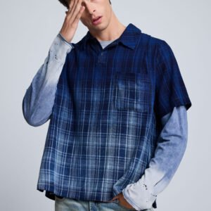 Geruit poloshirt - BLUE - L
