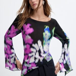 Asymmetrische bedrukte blouse M. C. Lacroix - BLACK - M