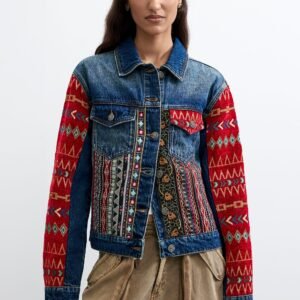 Etnisch denim jack - BLUE - XS
