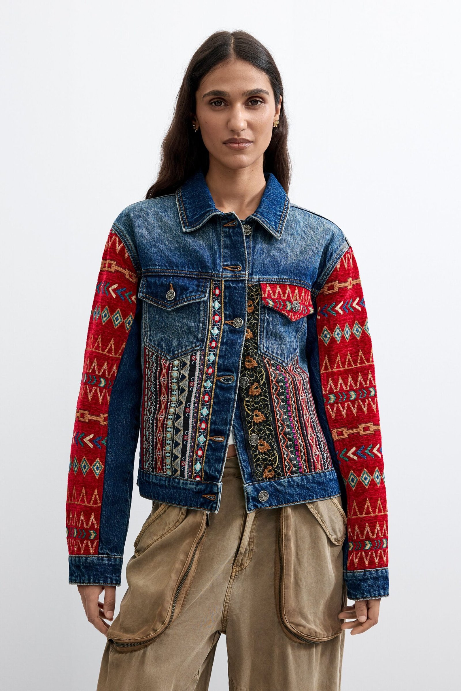 Etnisch denim jack - BLUE - S 1 Etnisch denim jack - BLUE - S
