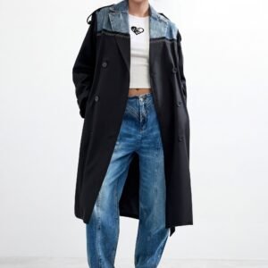 Lange trenchcoat - BLACK - L