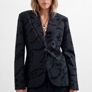 Fluwelen blazer - BLACK - XL
