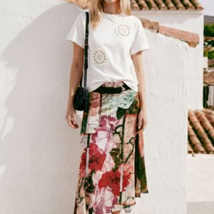 Lange bedrukte rok - BLACK - L