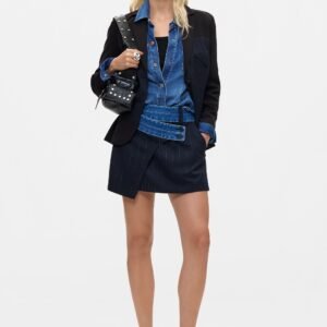 Korte gecombineerde rok - BLUE - S