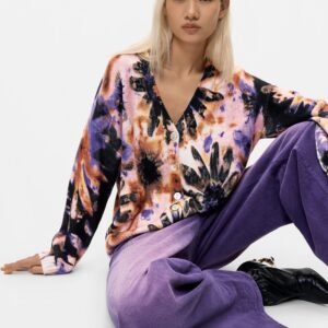 Gebloemd vest - RED - S
