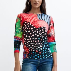 Bedrukte trui kleuren - BLACK - XS