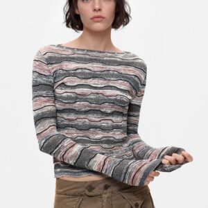 Fijne Gestreepte Trui - BLACK - M