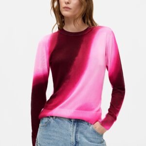 Fijngebreide trui met verloop - RED - M