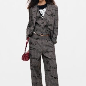 Lange geruite broek - BLACK - XS