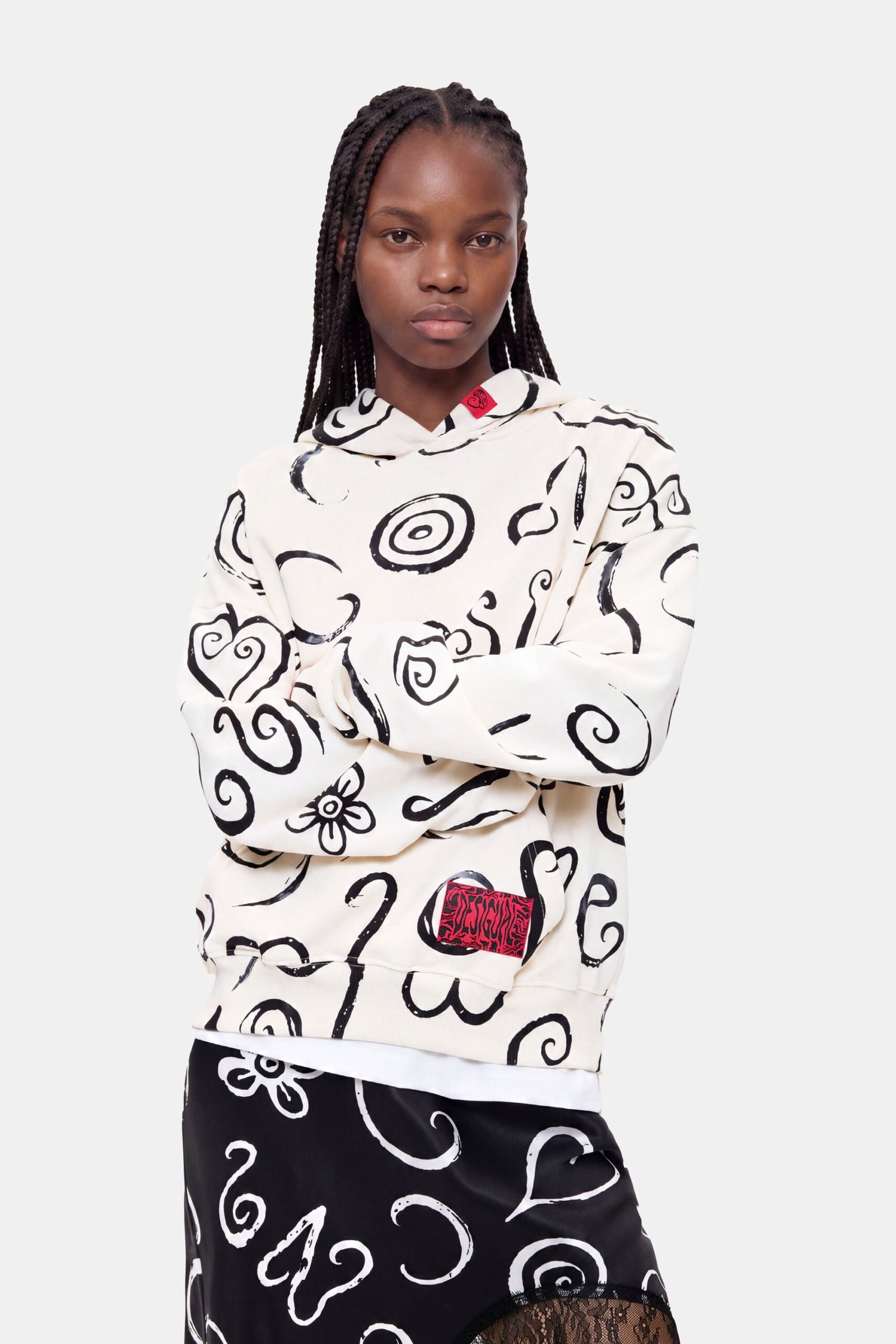 Bedrukte sweatshirt van 100% katoen - MATERIAL FINISHES - S 1 Bedrukte sweatshirt van 100% katoen - MATERIAL FINISHES - S