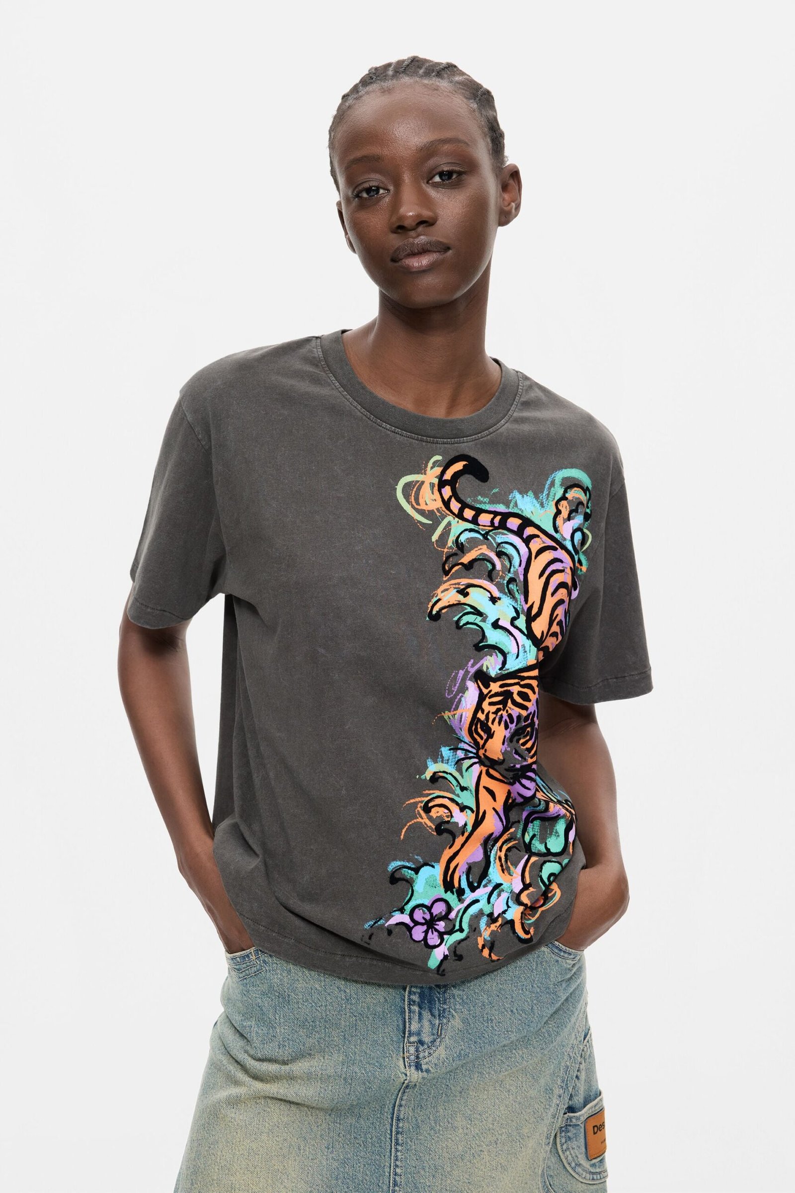 T-shirt tijger 100% katoen - BLACK - XS 1 T-shirt tijger 100% katoen - BLACK - XS
