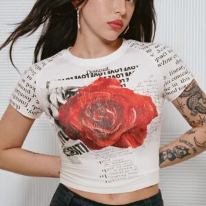 Bedrukte T-shirt 100% katoen - WHITE - XS