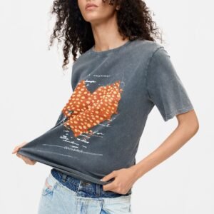 Bedrukt T-shirt van biologisch katoen - BLACK - L