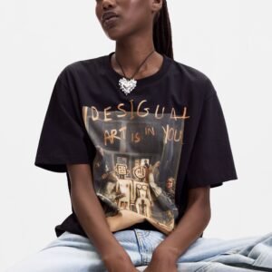 Bedrukte T-shirt - BLACK - L