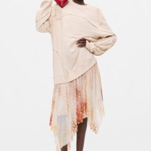 combinatie midi sweatshirtjurk - WHITE - XS