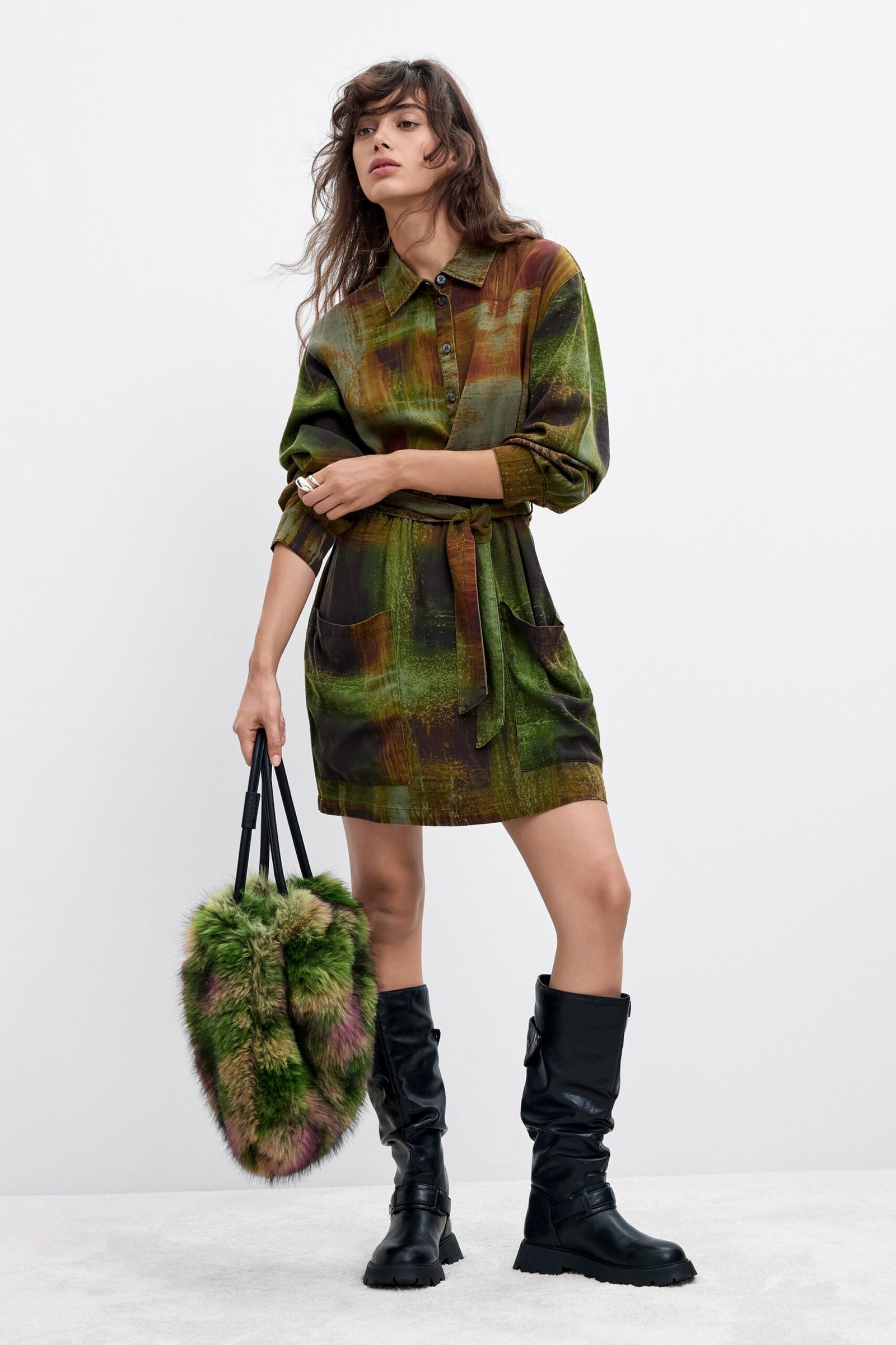 Lange mouwen jurk M. C. Lacroix - GREEN - S 1 Lange mouwen jurk M. C. Lacroix - GREEN - S