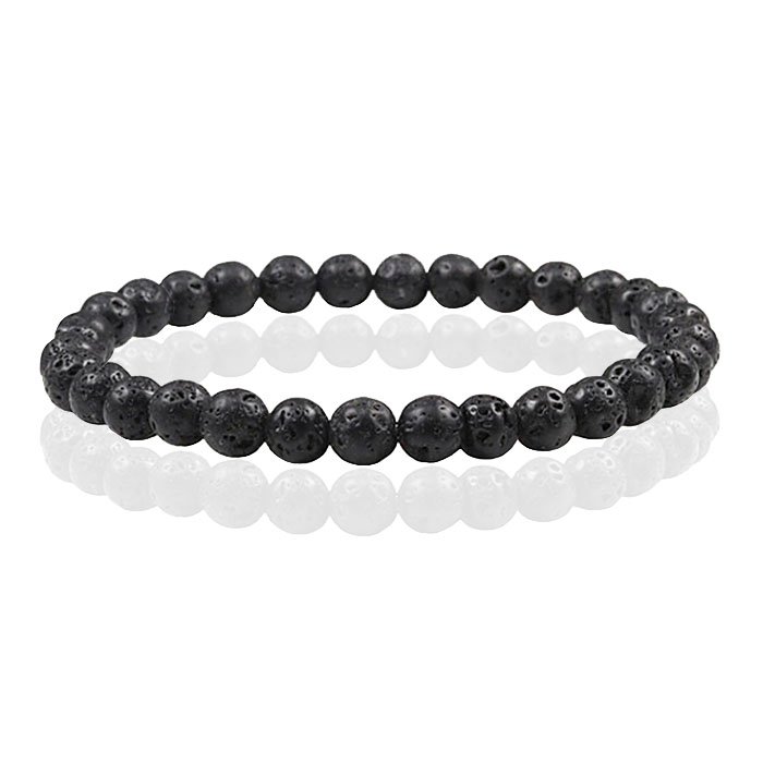 6mm Memphis Natuursteen Armband - Lava 1 6mm Memphis Natuursteen Armband - Lava