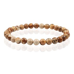 6mm Memphis Natuursteen Armband - Picture stone