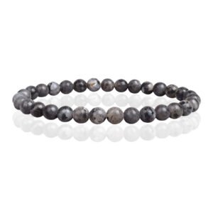 6mm Memphis Natuursteen Armband - Snowflake Obsidian